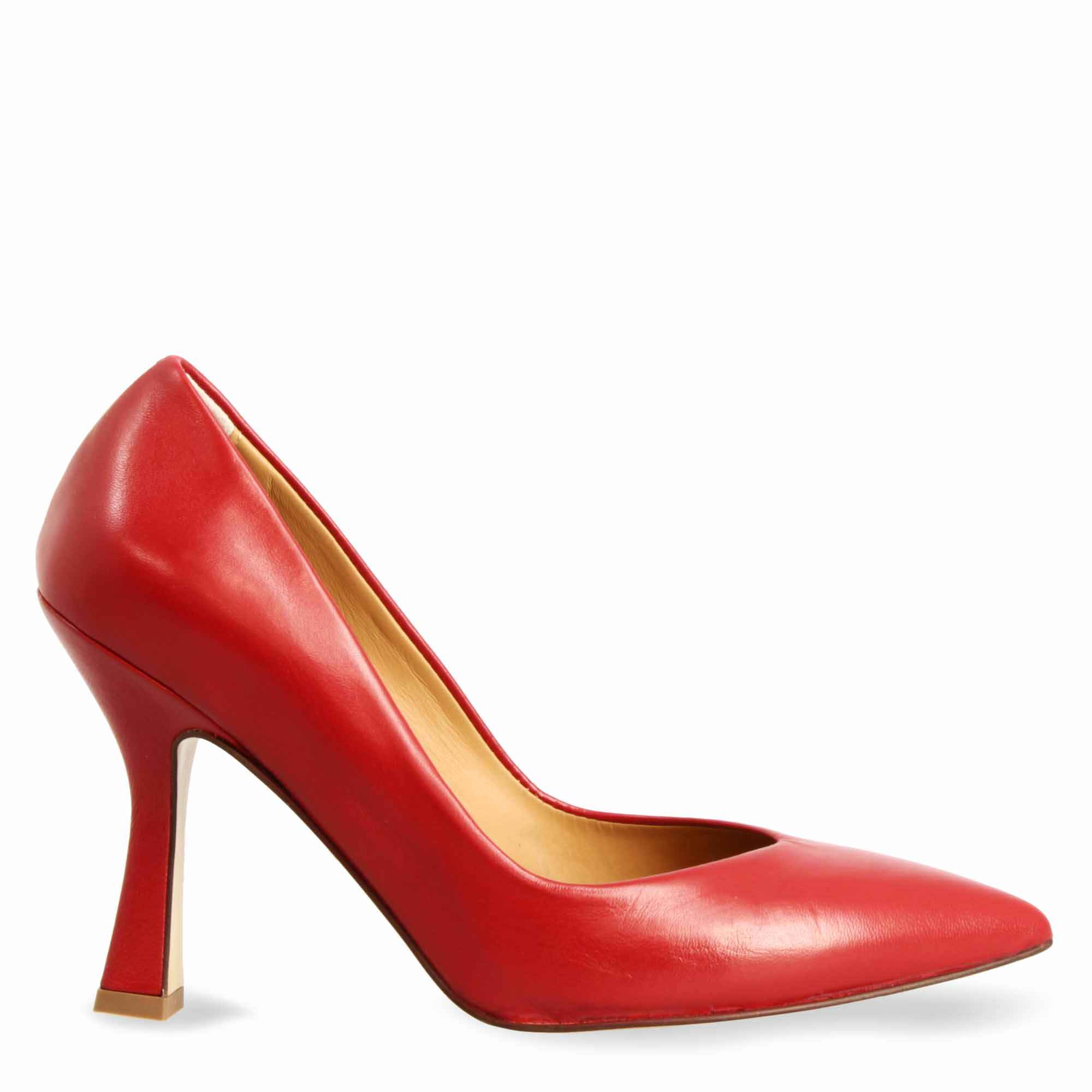 Leonardo Shoes décolleté donna pelle rosso tacco 12cm