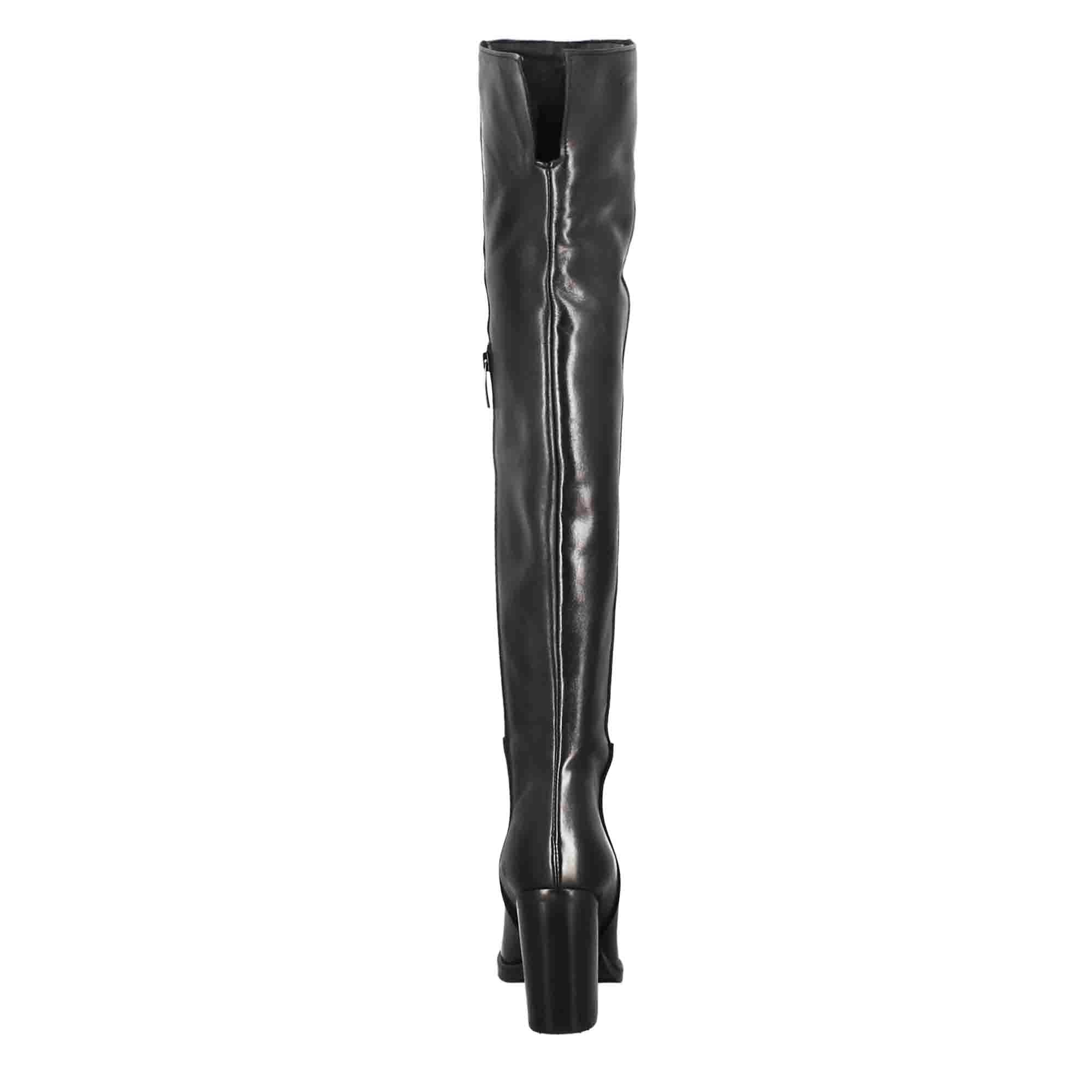 Leonardo Shoes Stivali Donna Stivale Pelle Nero Tacco 9 cm