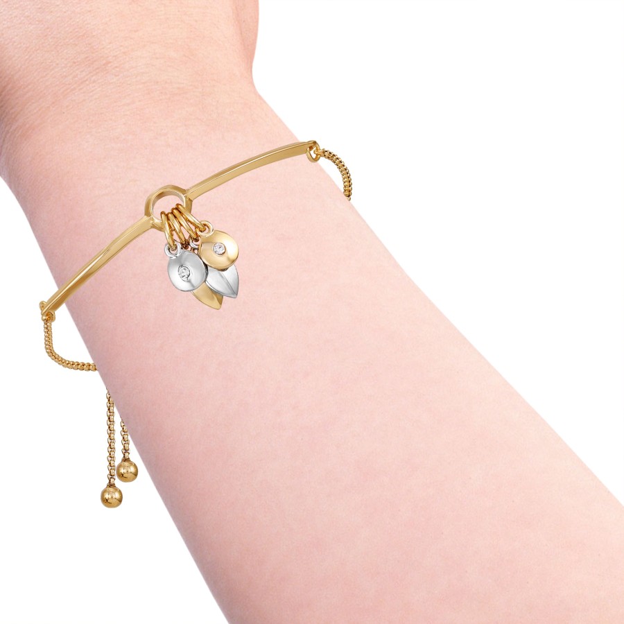 Vince Camuto Bracciale Foglia Oro Catena Regolabile