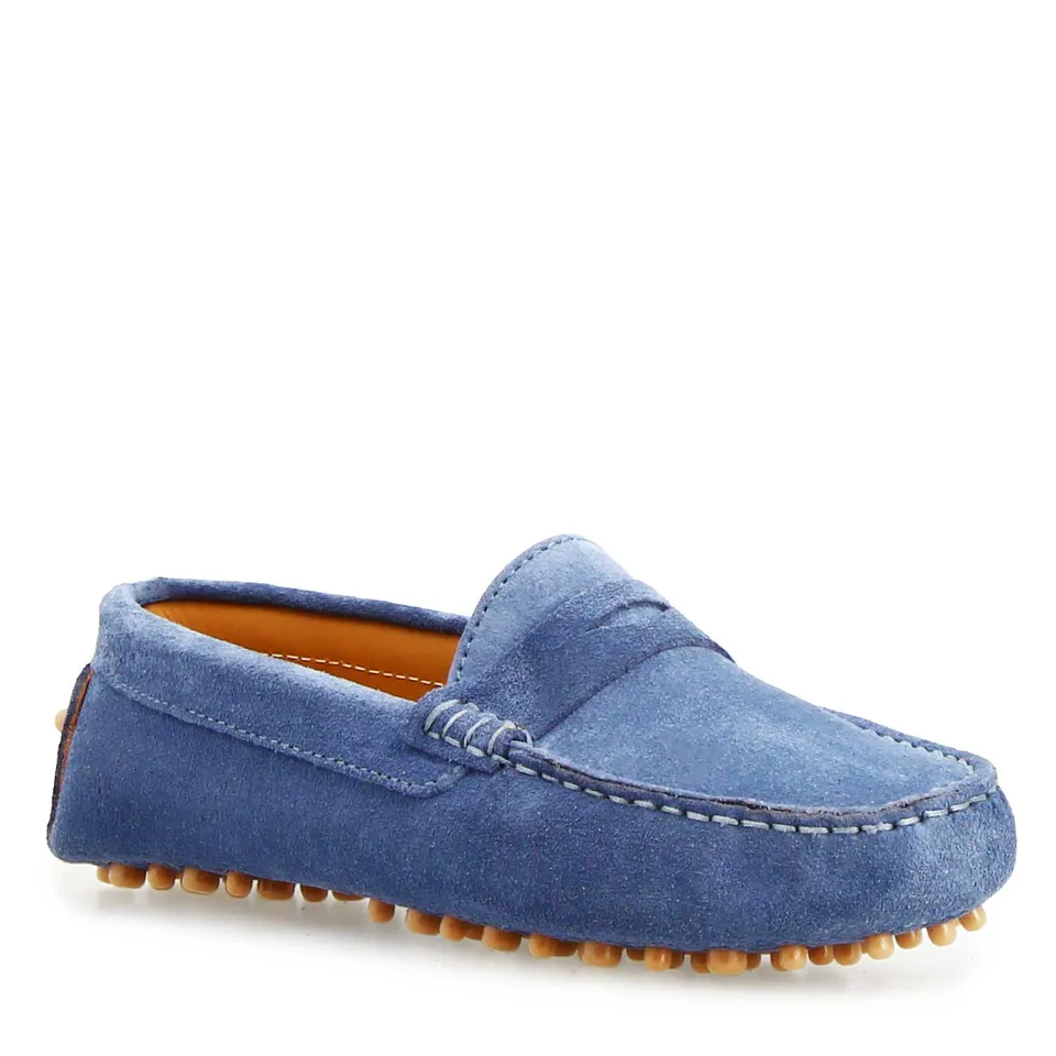 Leonardo Shoes Garda D. Mocassini Donna camoscio celeste