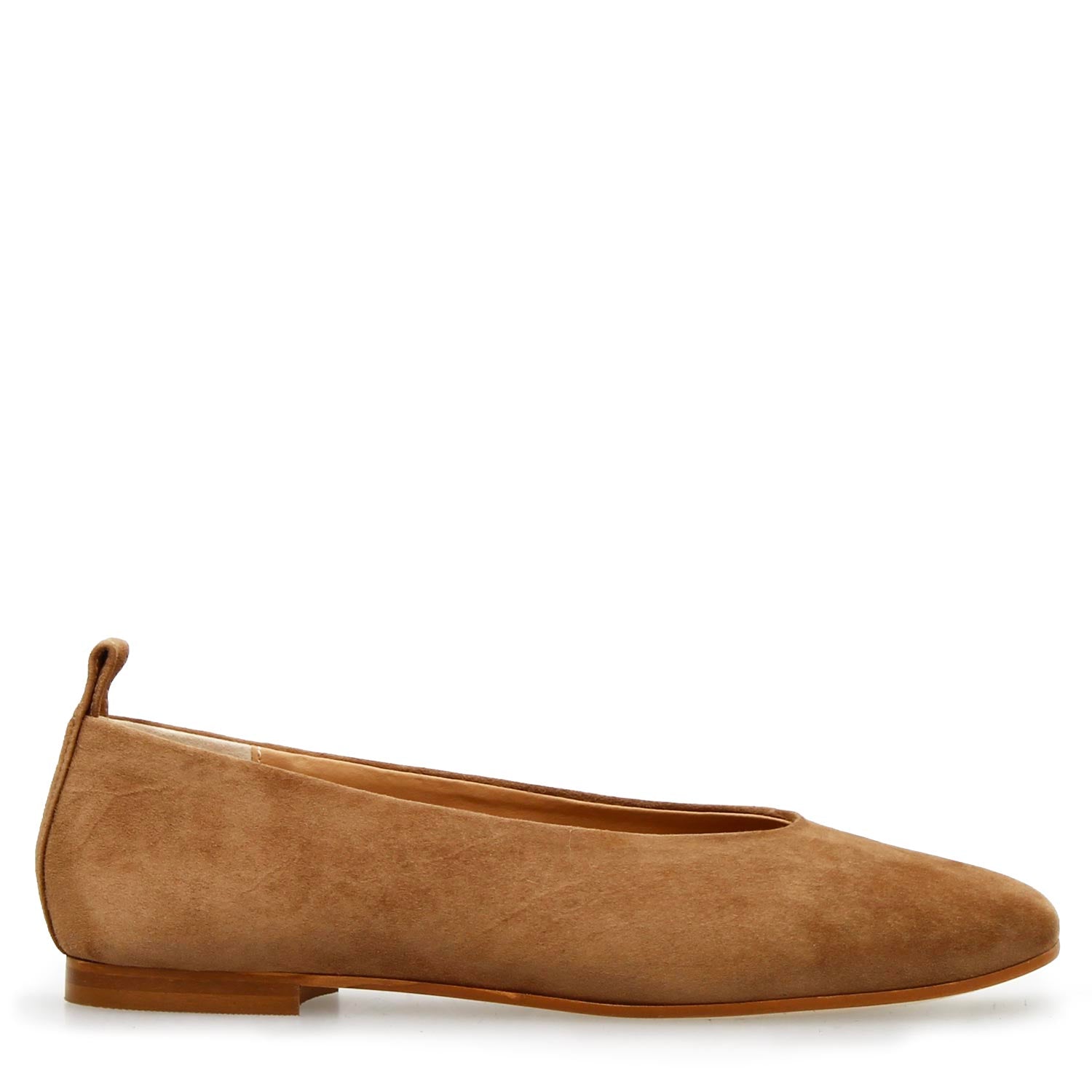 Leonardo Shoes Venere Ballerina Camoscio Marrone Chiaro