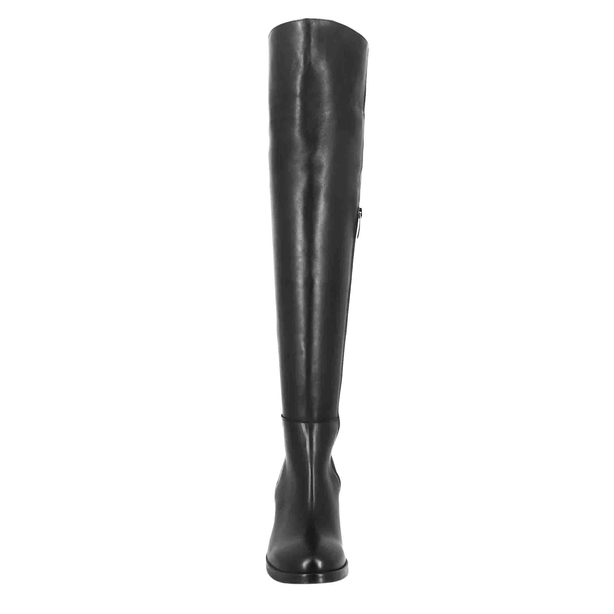Leonardo Shoes stivale donna pelle nero sopra ginocchio
