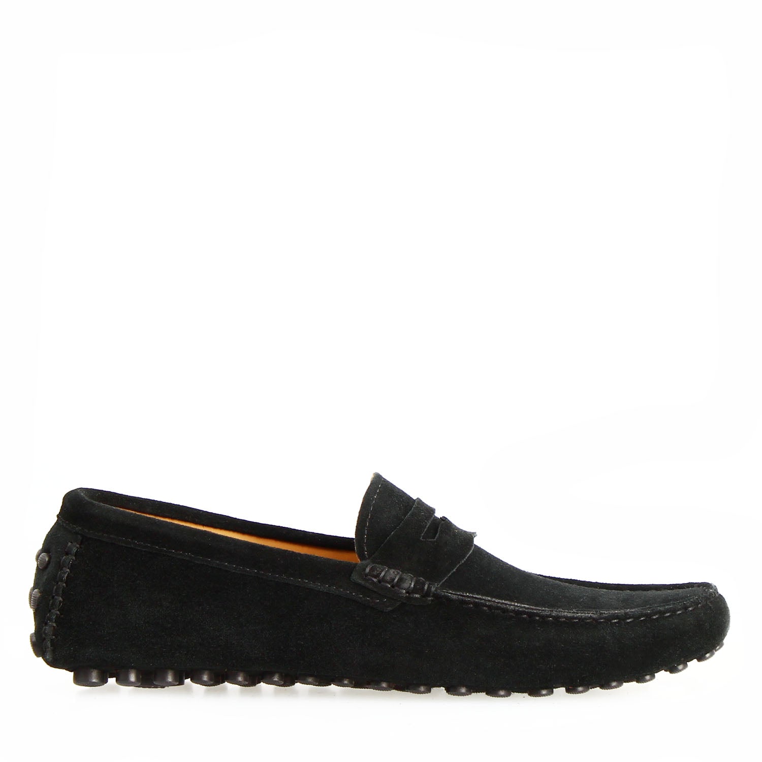 Leonardo Shoes Mocassini Uomo Garda Camoscio Nero Car Shoe