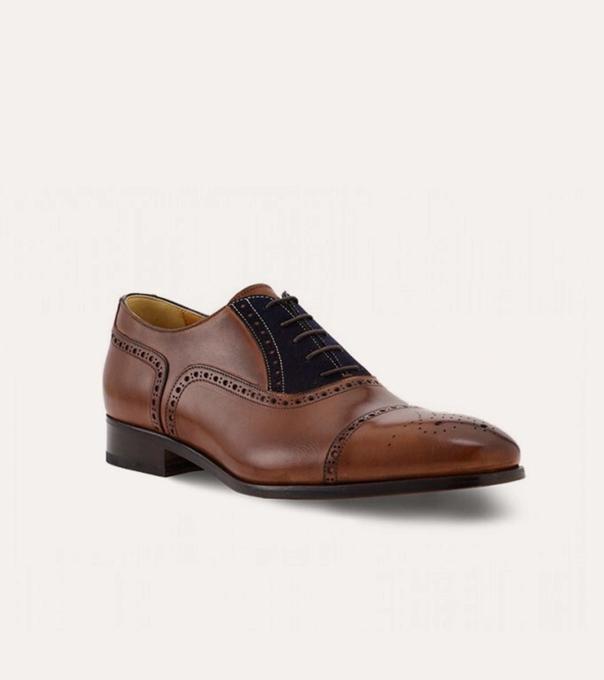 Ace Marks Kendrick Half Brogue Oxford Uomo Marrone Blu