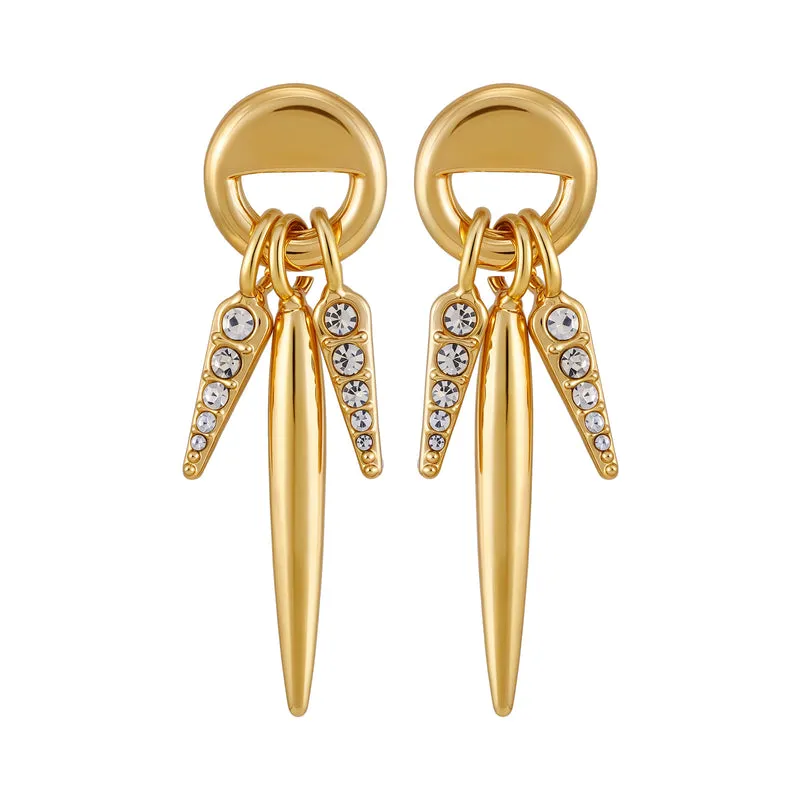 Vince Camuto Orecchini Spike Goccia Oro Cristalli