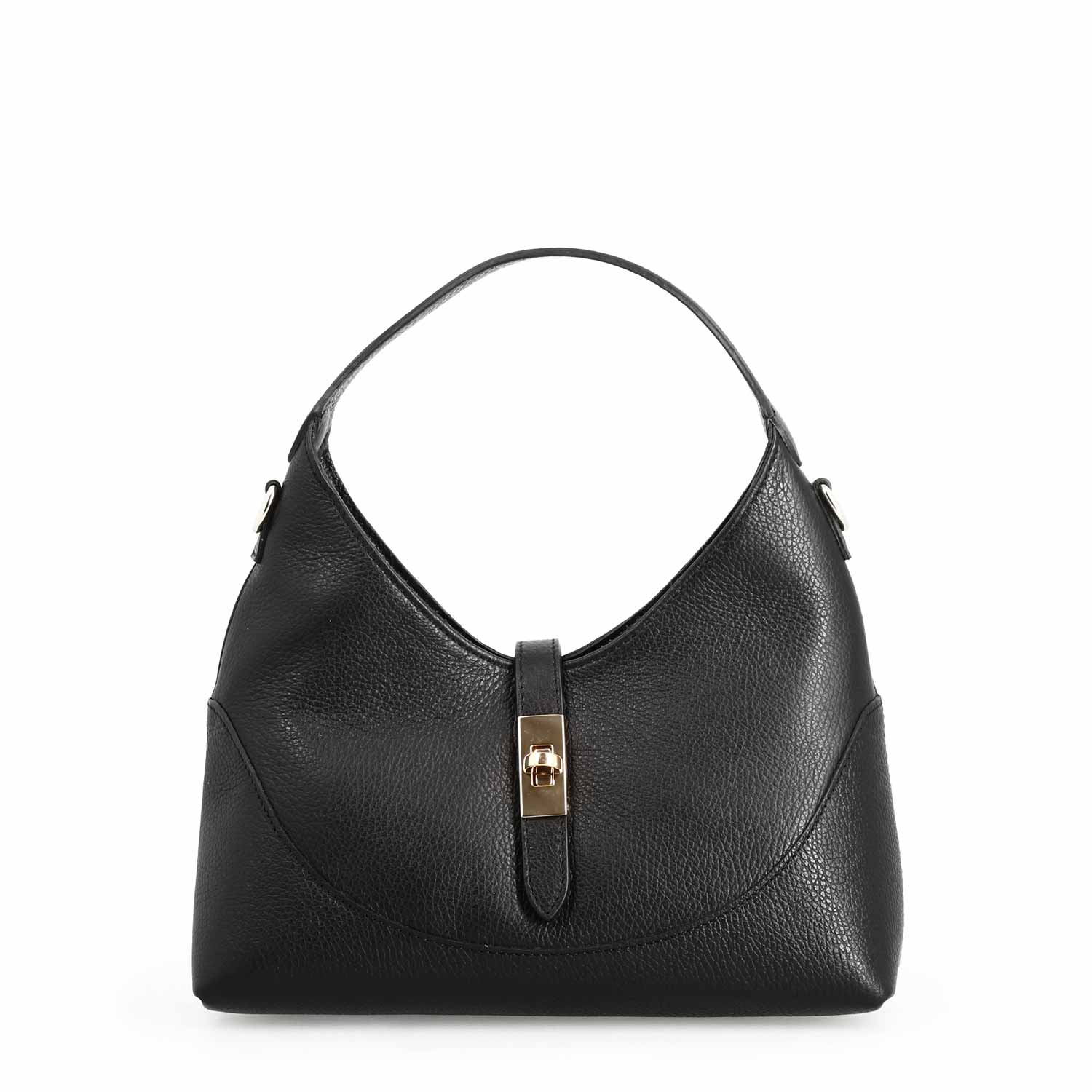 Leonardo Medusa Nero Borsa Donna Pelle Vitello Hobo