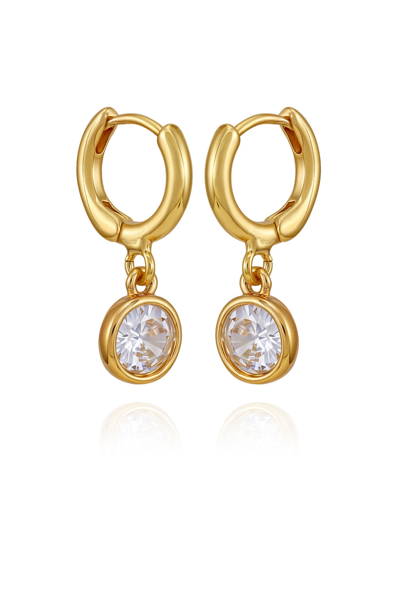 Vince Camuto Huggie Hoop orecchini oro goccia zircone