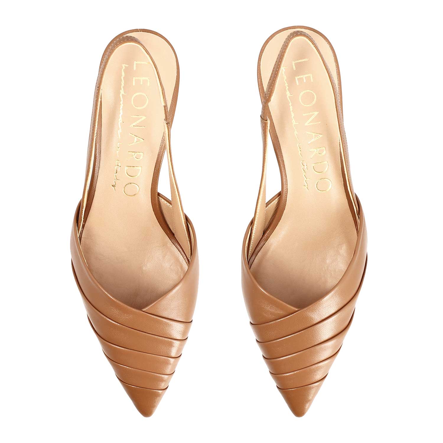 Leonardo Shoes Apollina sandali donna marrone tacco sagomato
