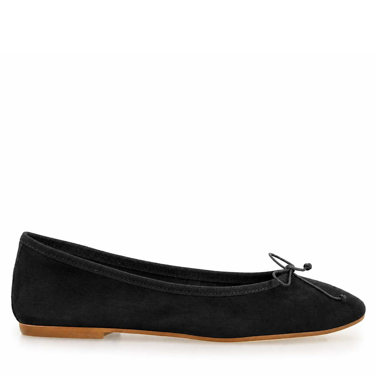 Leonardo Shoes Fiocco ballerina donna camoscio nero slip-on