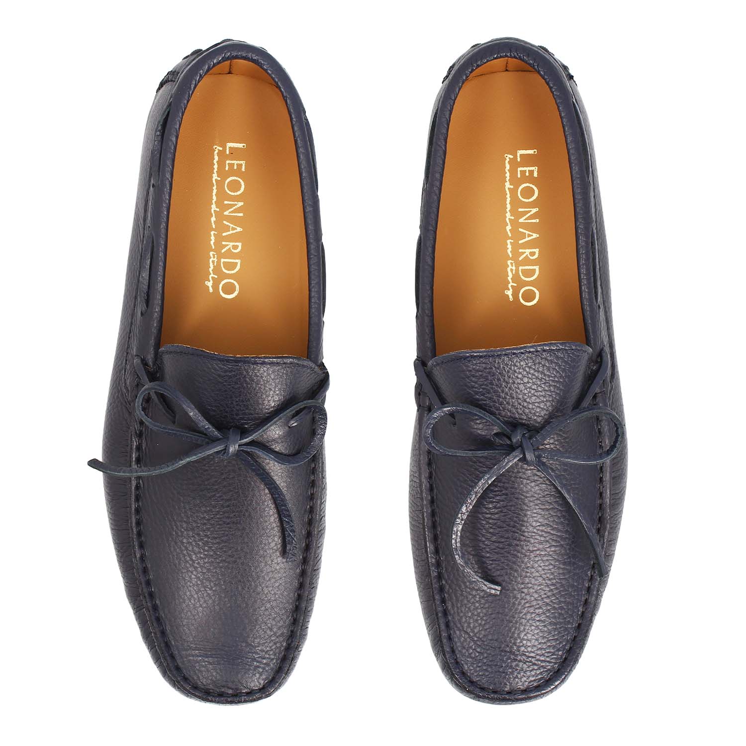 Leonardo Shoes Mocassini Uomo Dario driver pelle blu