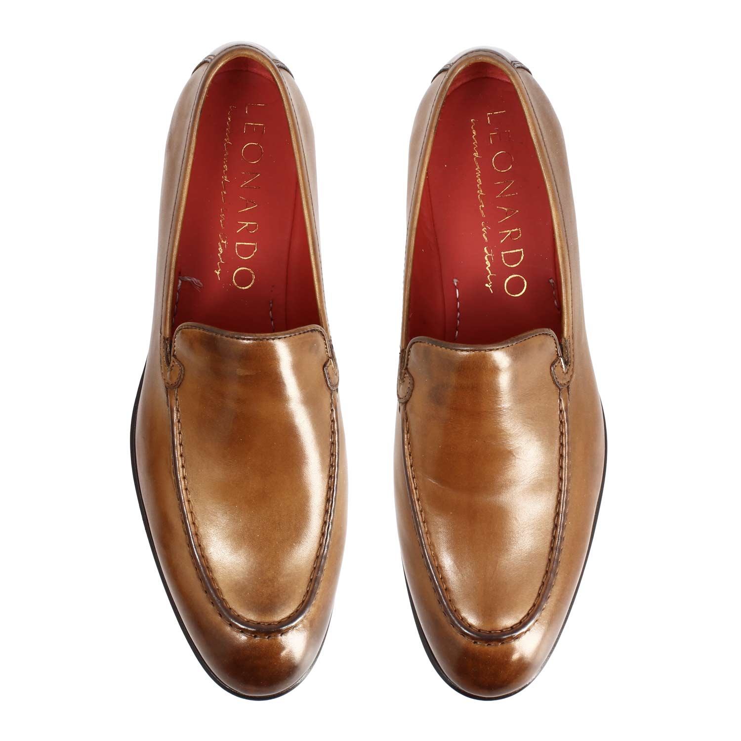 Leonardo Shoes Adriano Marrone Mocassini Uomo Pelle Liscia