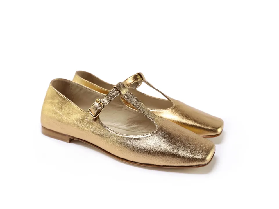 Ton Goût Paris ballerine donna nappa laminata oro 37