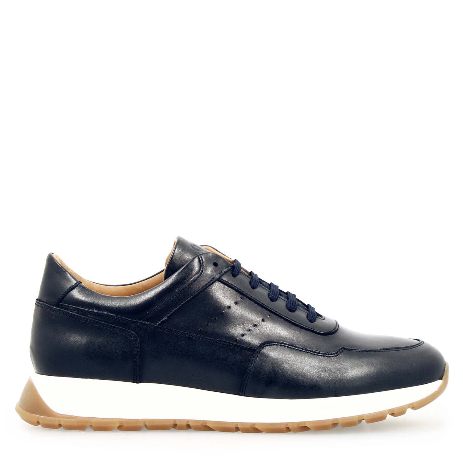 Leonardo Shoes Sneakers Uomo Ateneo pelle blu navy luxury