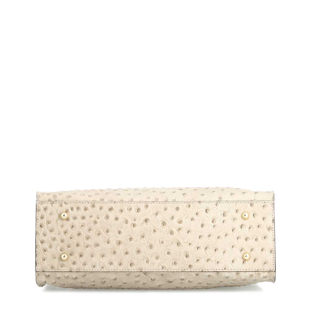Leonardo Shoes Borse Donna Rosetta L pelle bianco stampa struzzo