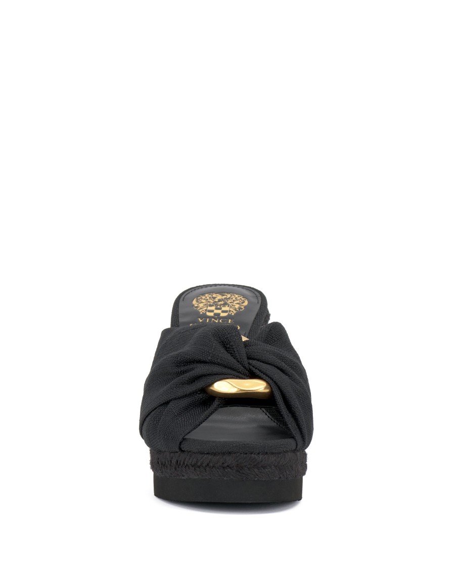 Vince Camuto Briana sandali zeppa espadrillas donna tela anello oro