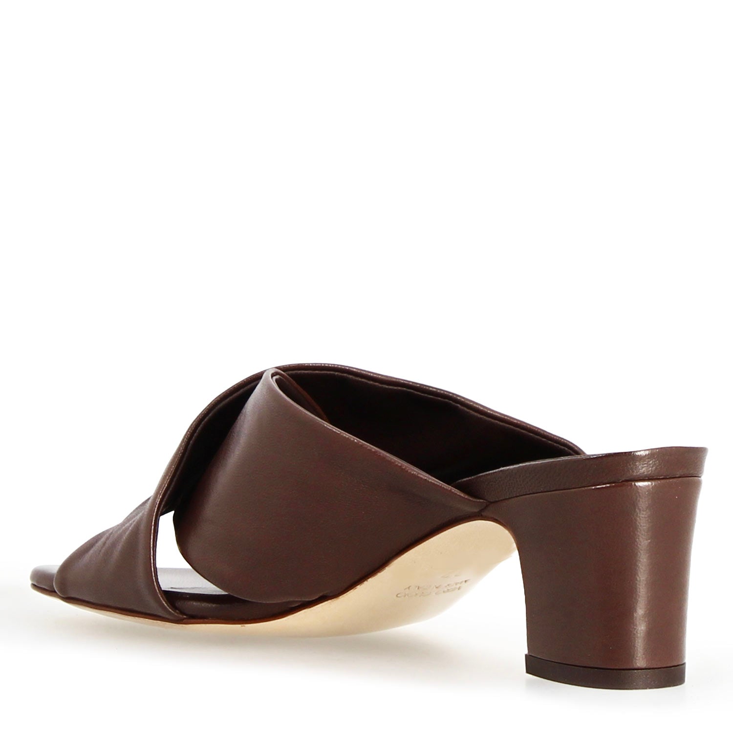 Leonardo Shoes Mules Donna Antiochia Mules Pelle Marrone Scuro