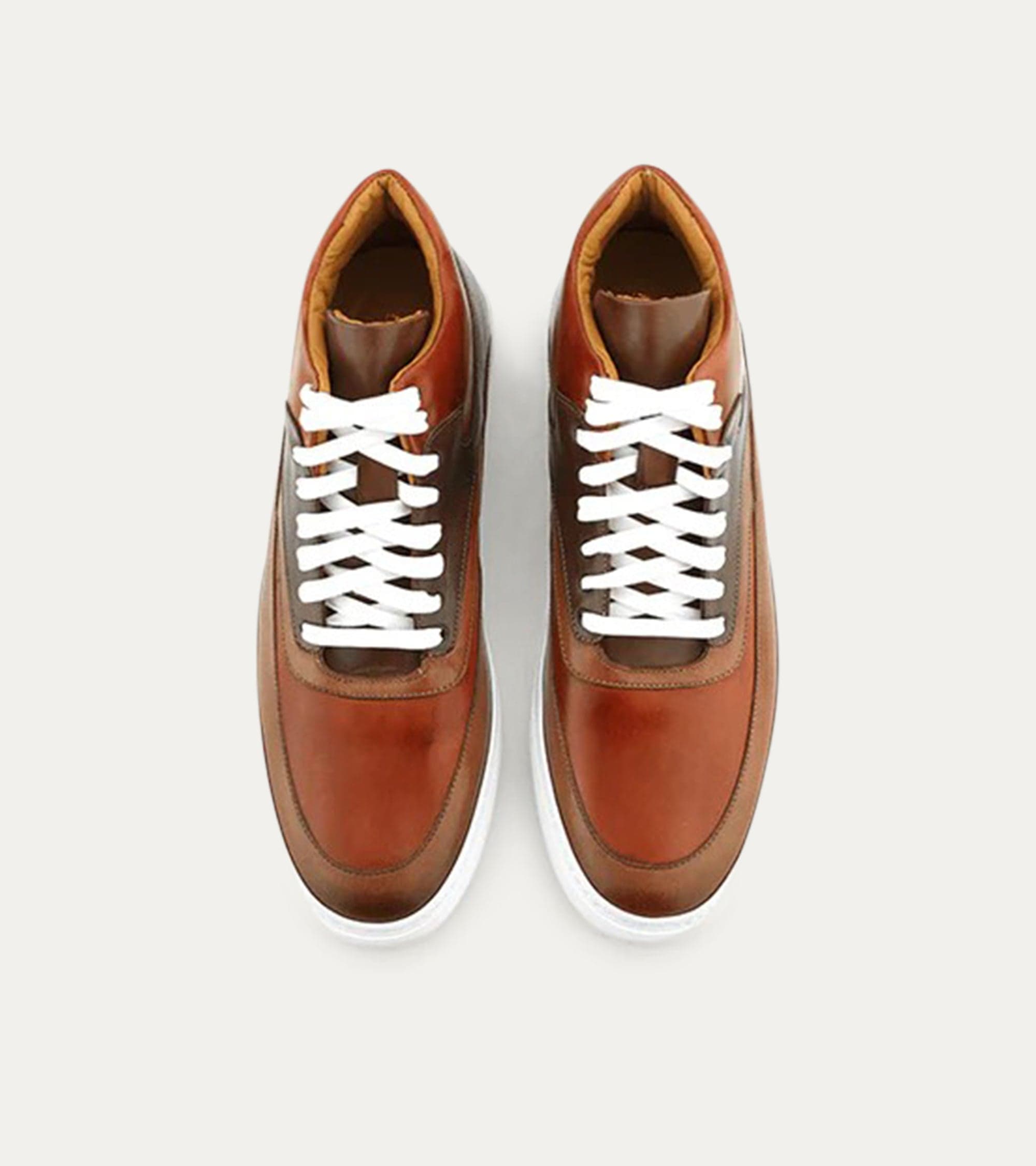 Ace Marks Maximo sneakers alte uomo pelle cuoio cognac