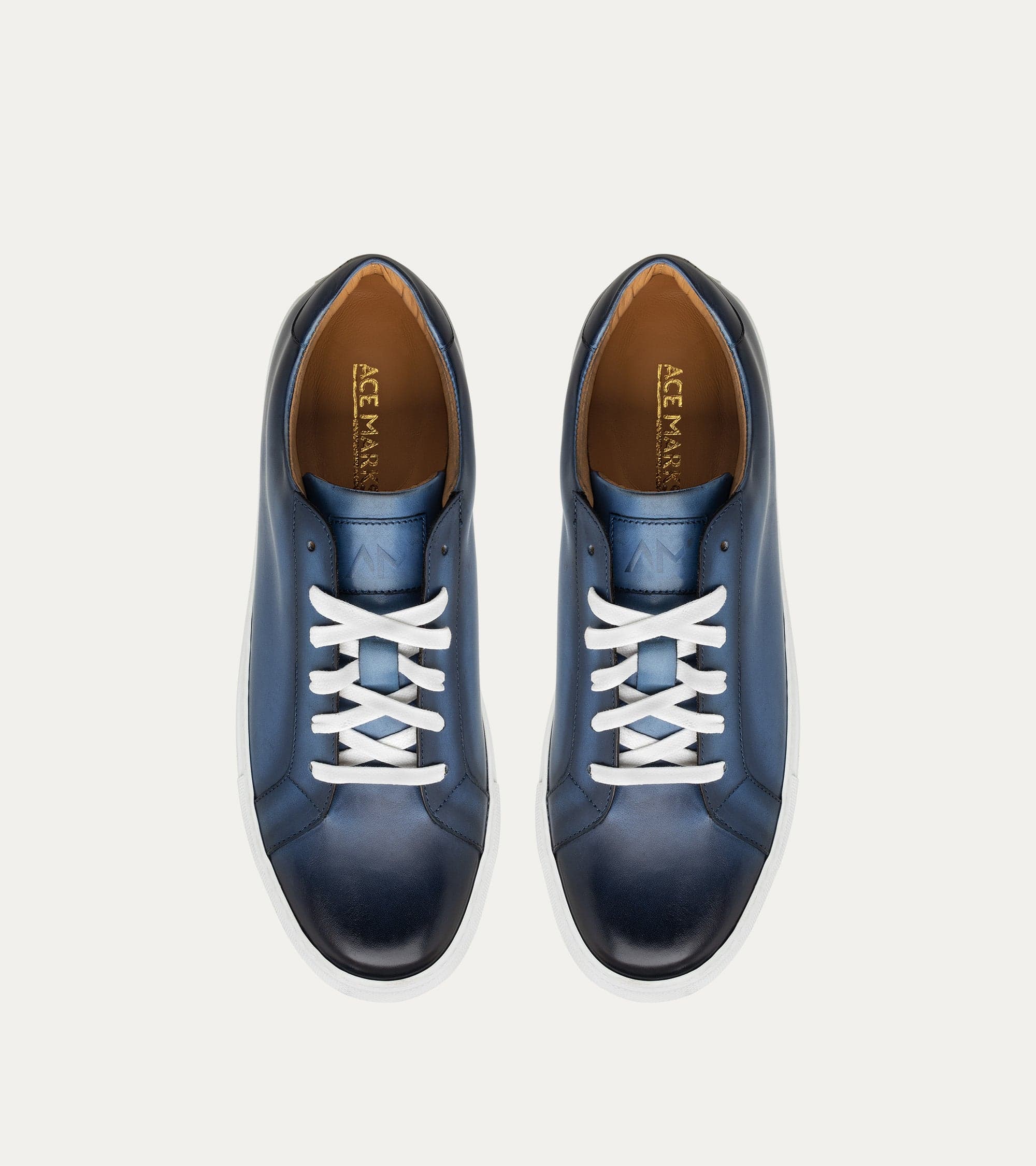 Ace Marks Duke Vela Blue Nicol sneakers pelle uomo blu