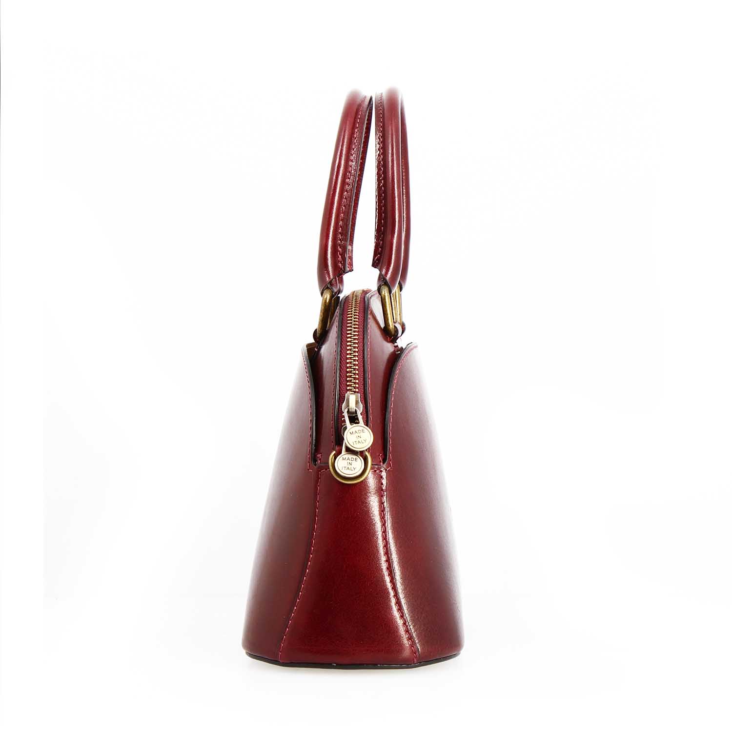 Leonardo Zaira Borsa mano donna pelle bordeaux cupola