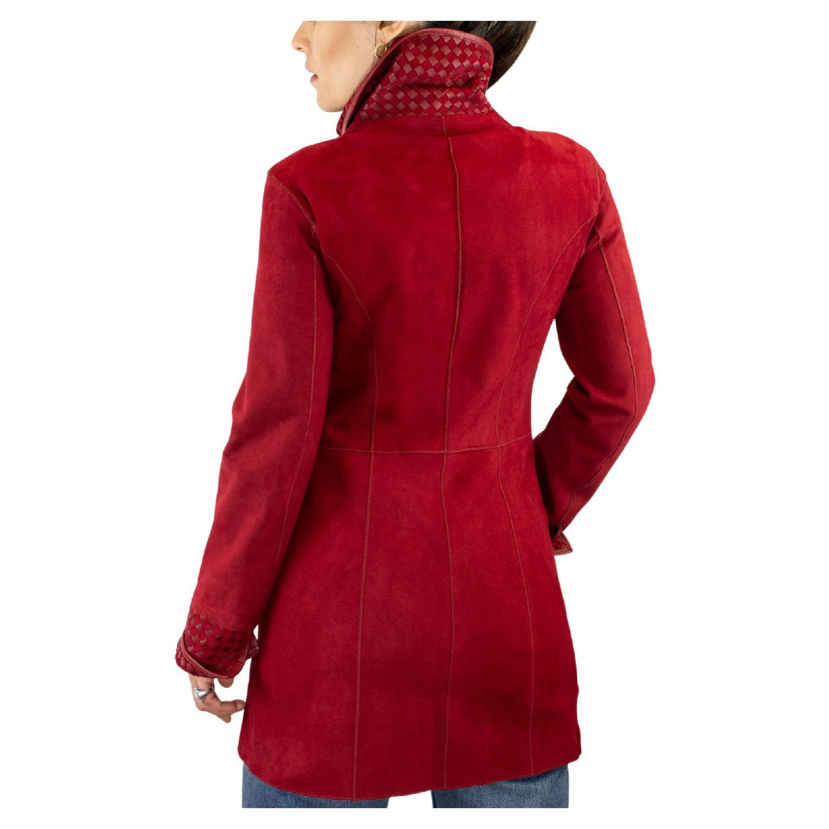 Leonardo Giacca pelle donna reversibile renna rosso