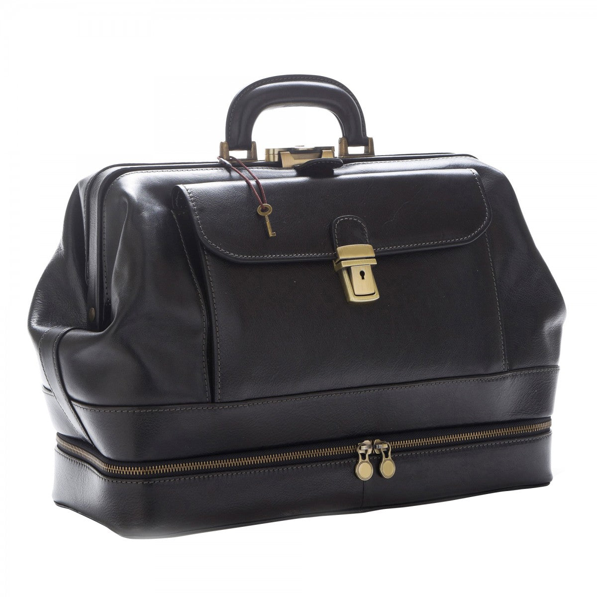 Leonardo Shoes Borsa Medico borsa uomo pelle marrone