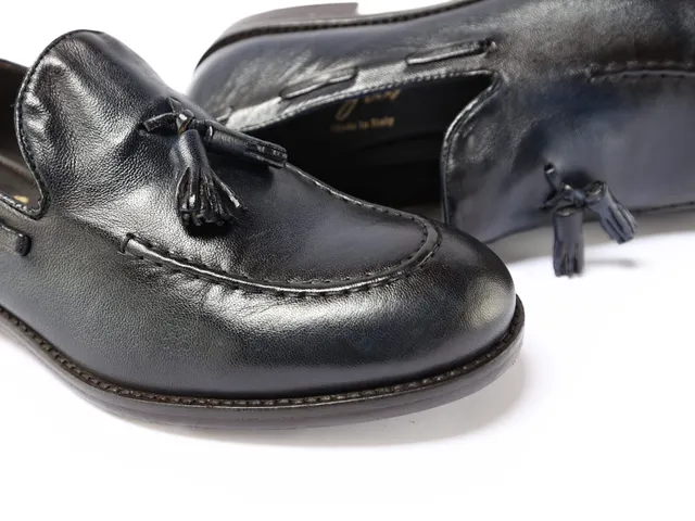Ton Goût Mocassino Miky mocassino uomo blu pelle
