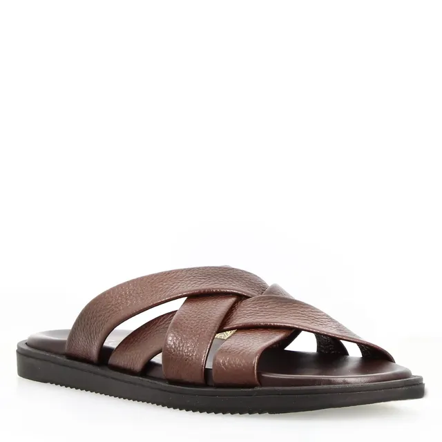 Leonardo Shoes Perseo Sandali Uomo Pelle Marrone