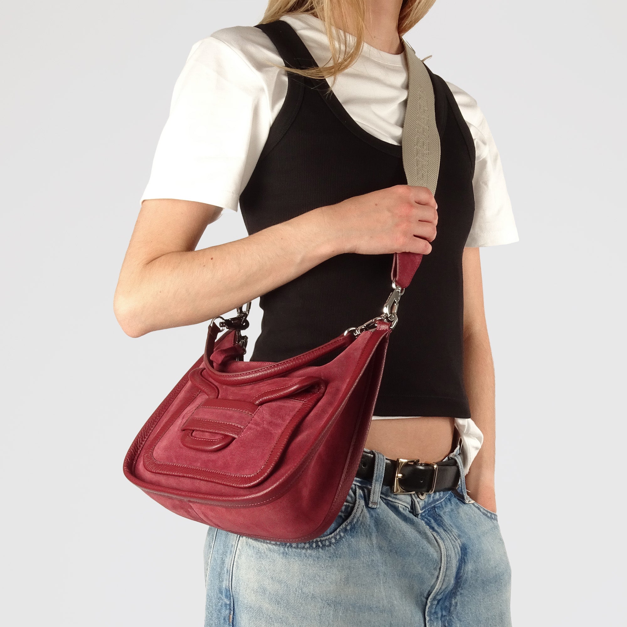 Pierre Hardy Alpha Day AHV7 borsa bordeaux pelle spalla