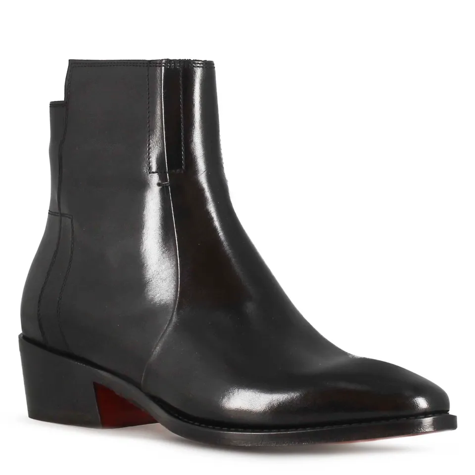 Leonardo Shoes texano stivaletti donna pelle nero