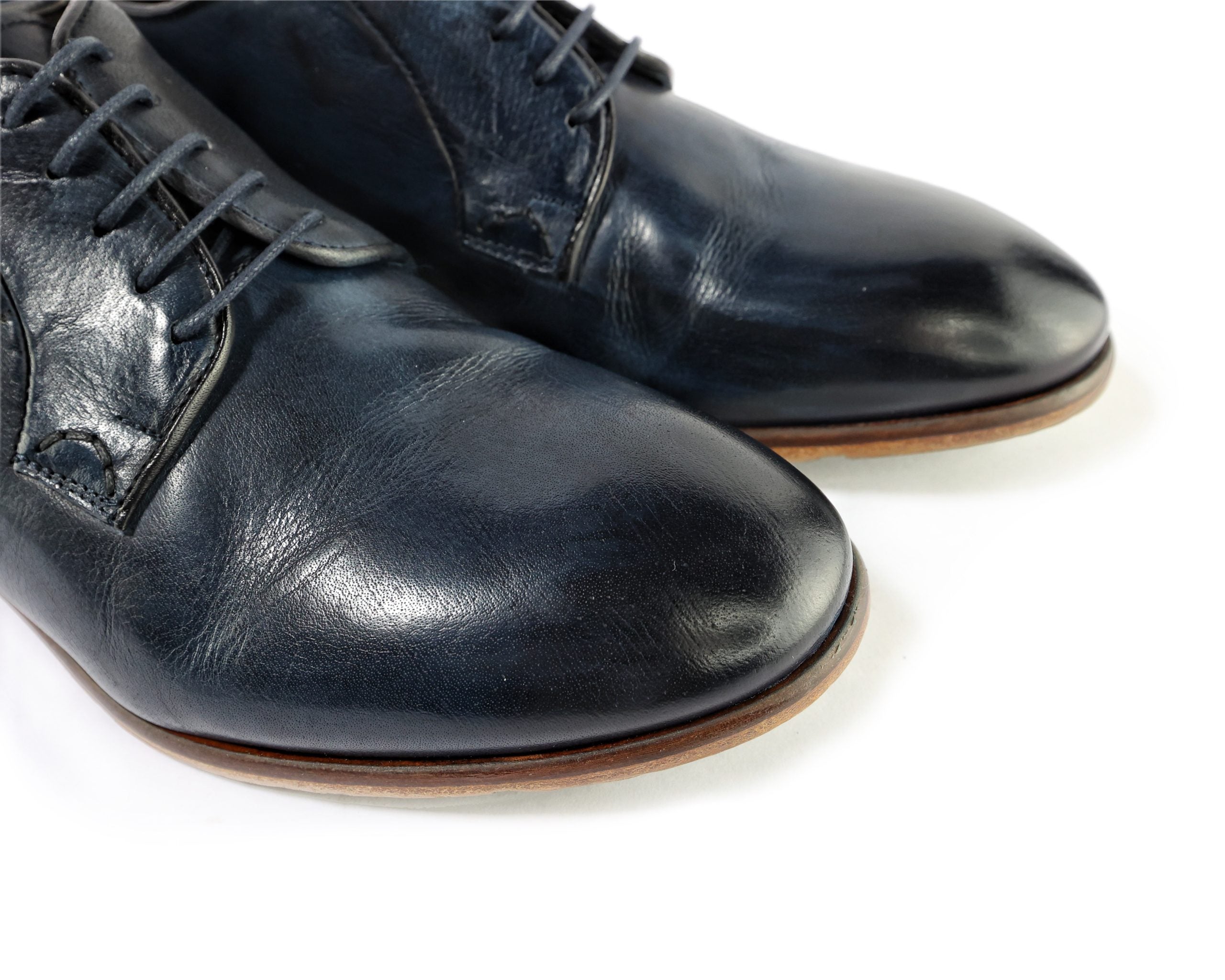 Ton Goût Elegant Derby derby uomo blu in vitello