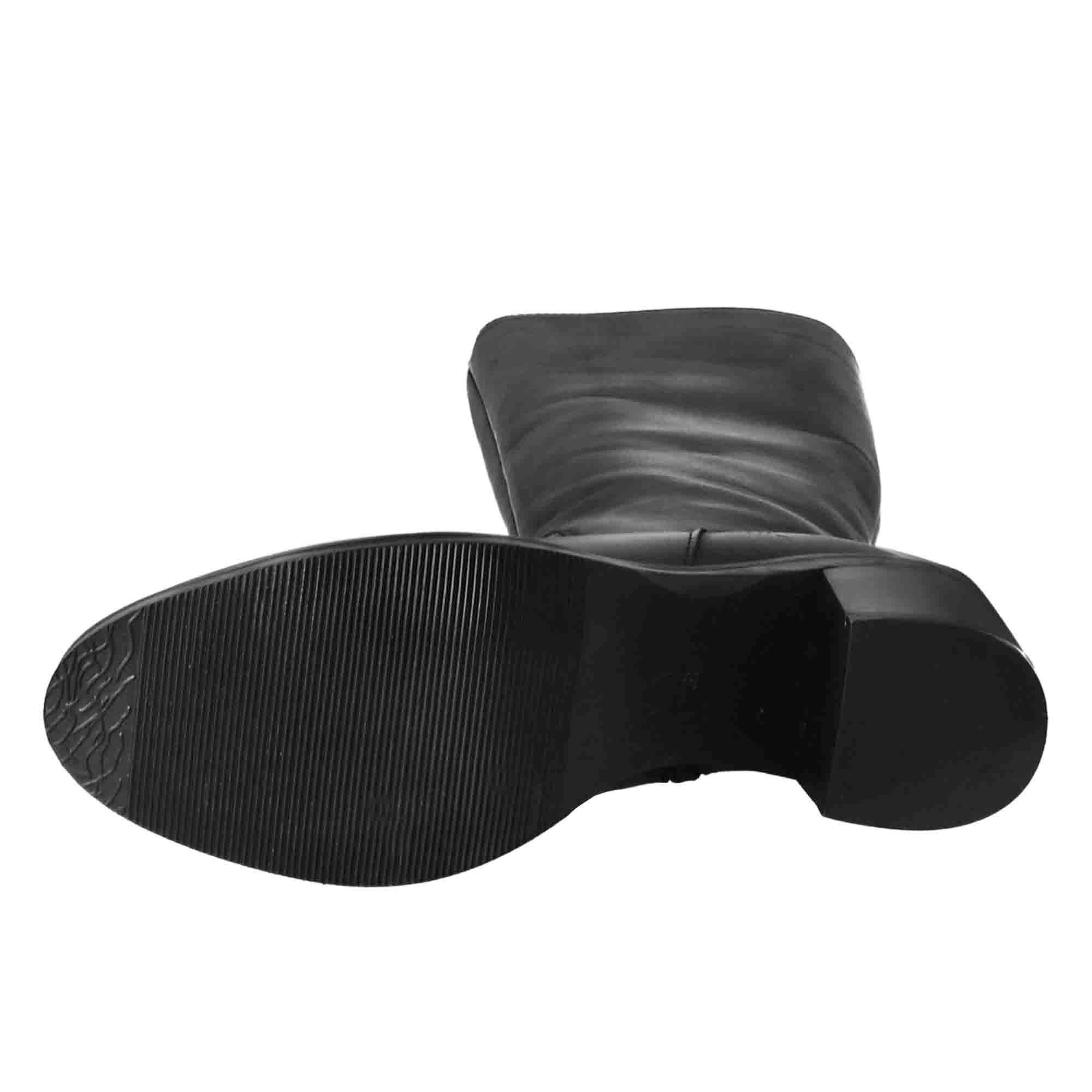 Leonardo Shoes Stivali Donna stivali nero pelle tacco 7 cm