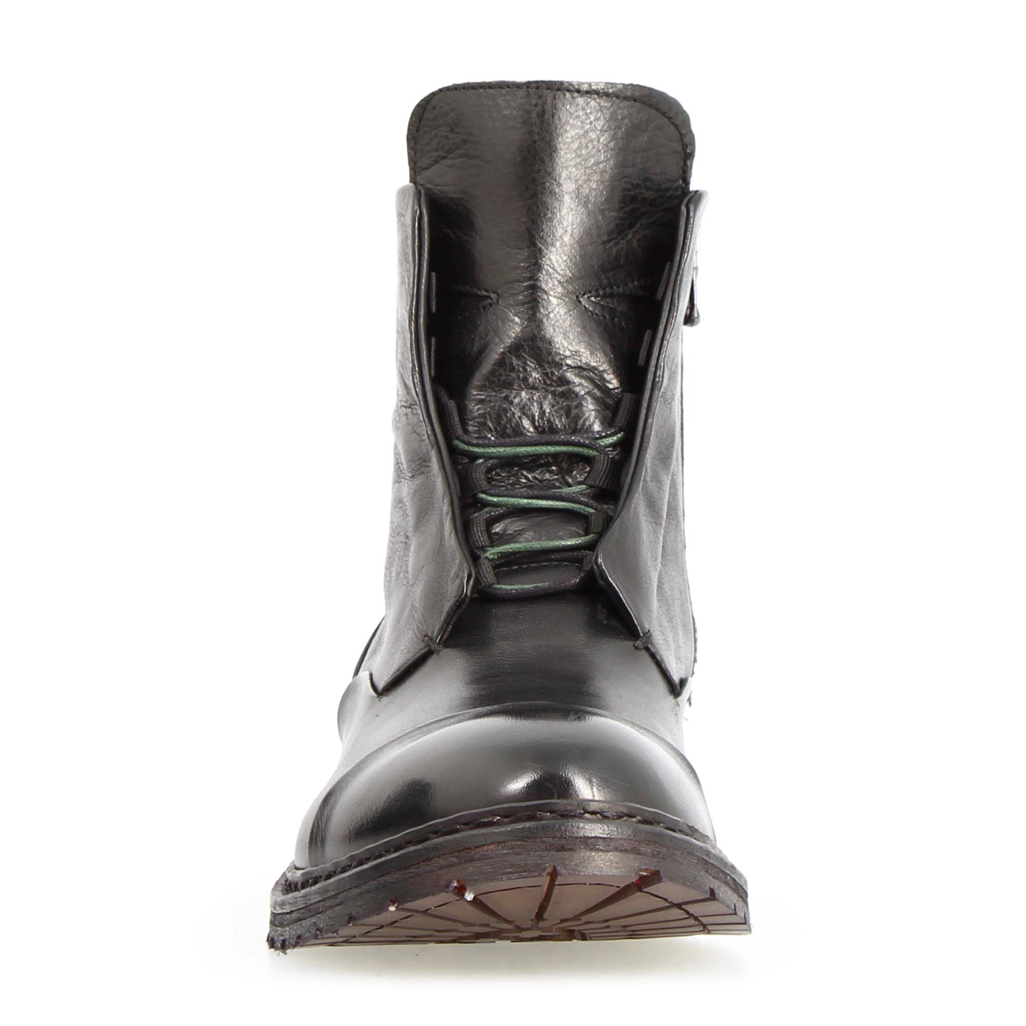Leonardo Shoes Febo stivaletto uomo pelle nera zip