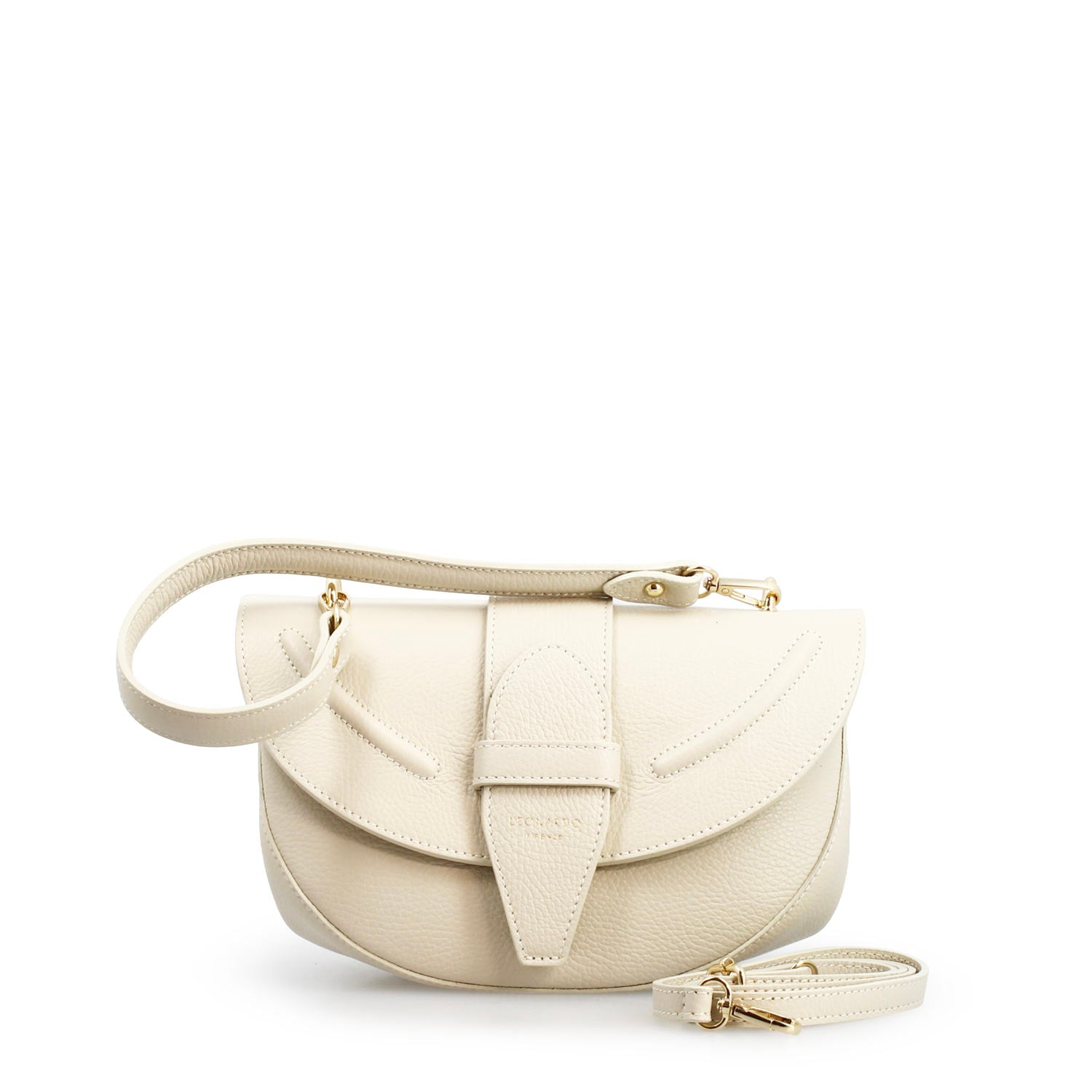 Leonardo Shoes Ofelia borsa spalla donna pelle bianca