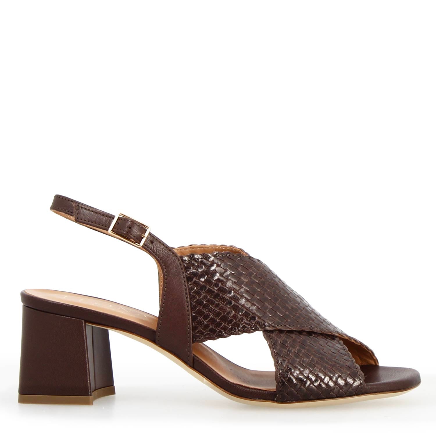 Leonardo Shoes Demetra Sandali Donna Marrone Scuro Tacco 5 cm