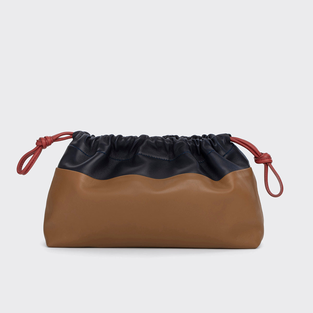 Pierre Hardy Twin Clutch Pochette Pelle Cammello