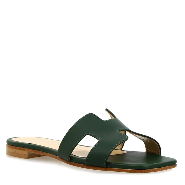 Leonardo Shoes Harmony Verde sandali donna verde nappa