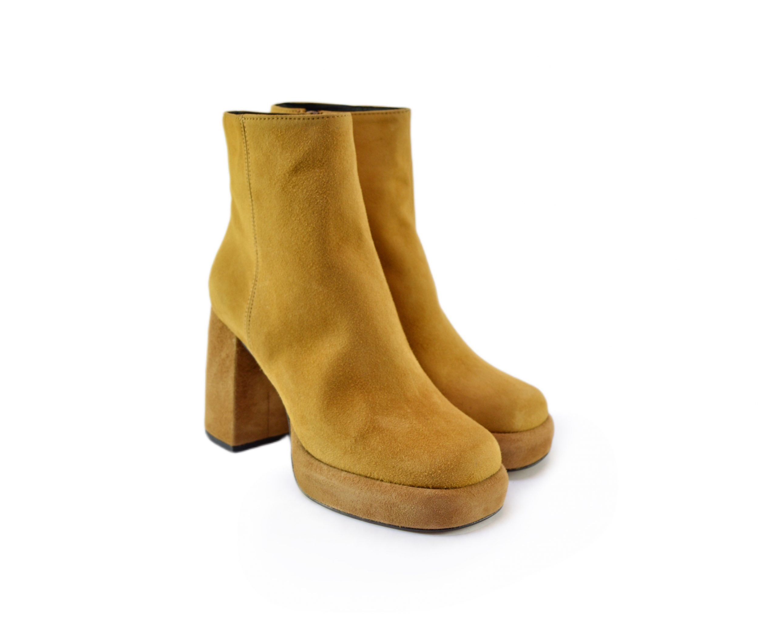 Ton Goût FEMME Stivaletti donna camoscio mostarda tacco 10 cm