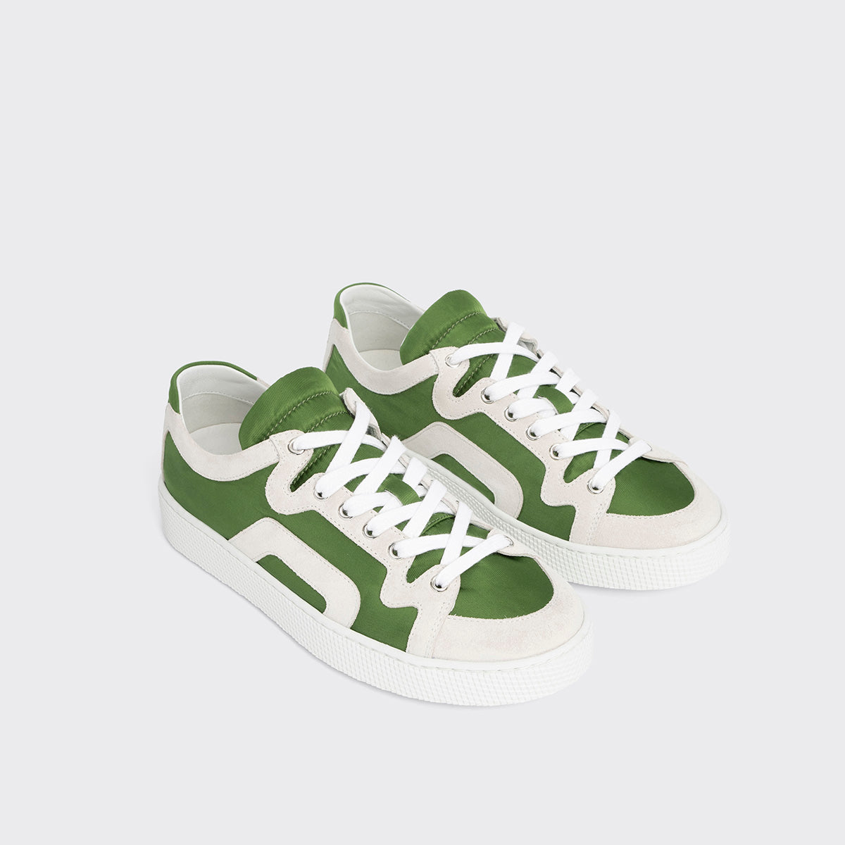 Pierre Hardy Alpha sneakers donna verdi pelle suola bianca