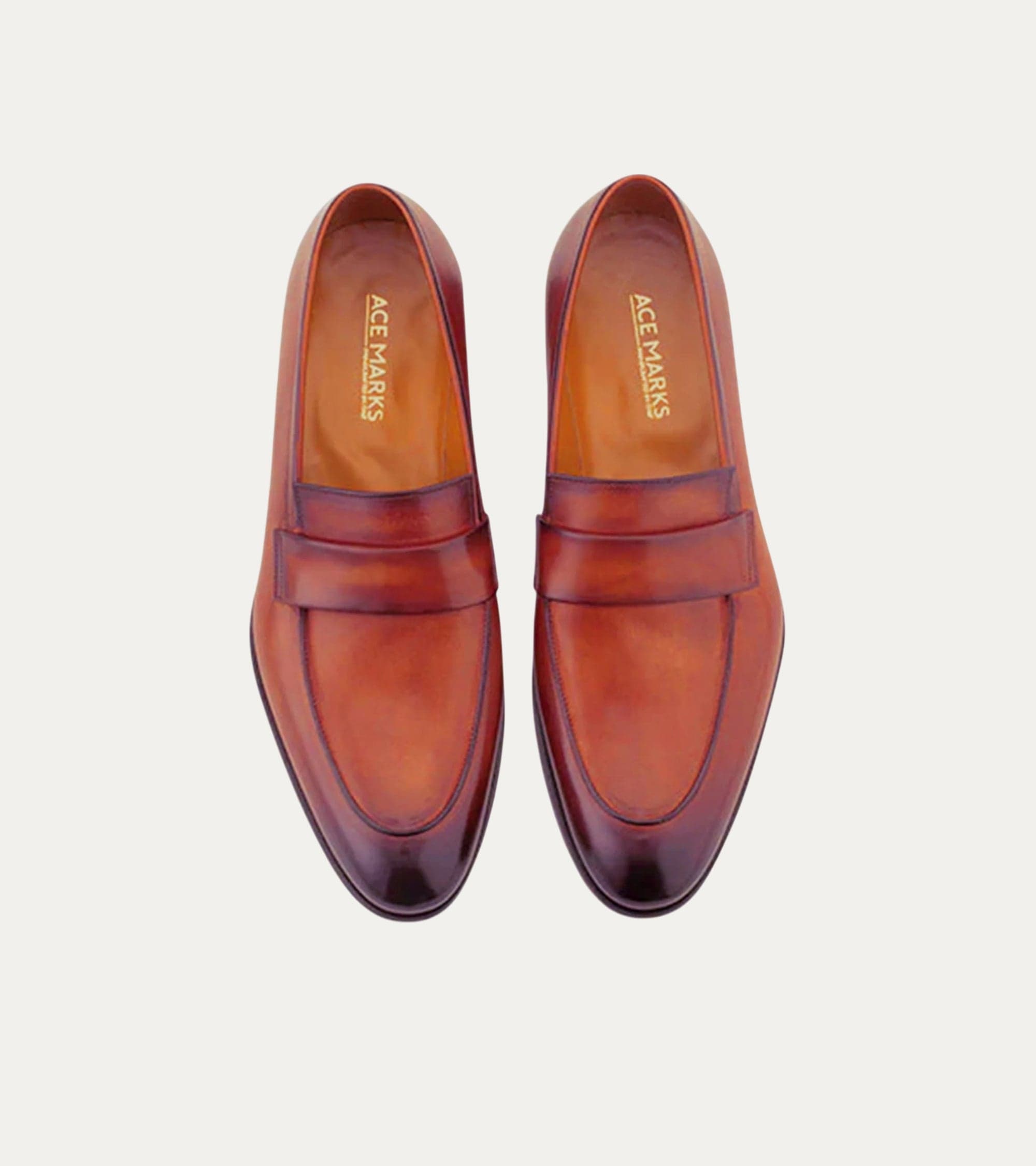 Ace Marks Jack mocassino penny uomo pelle cognac