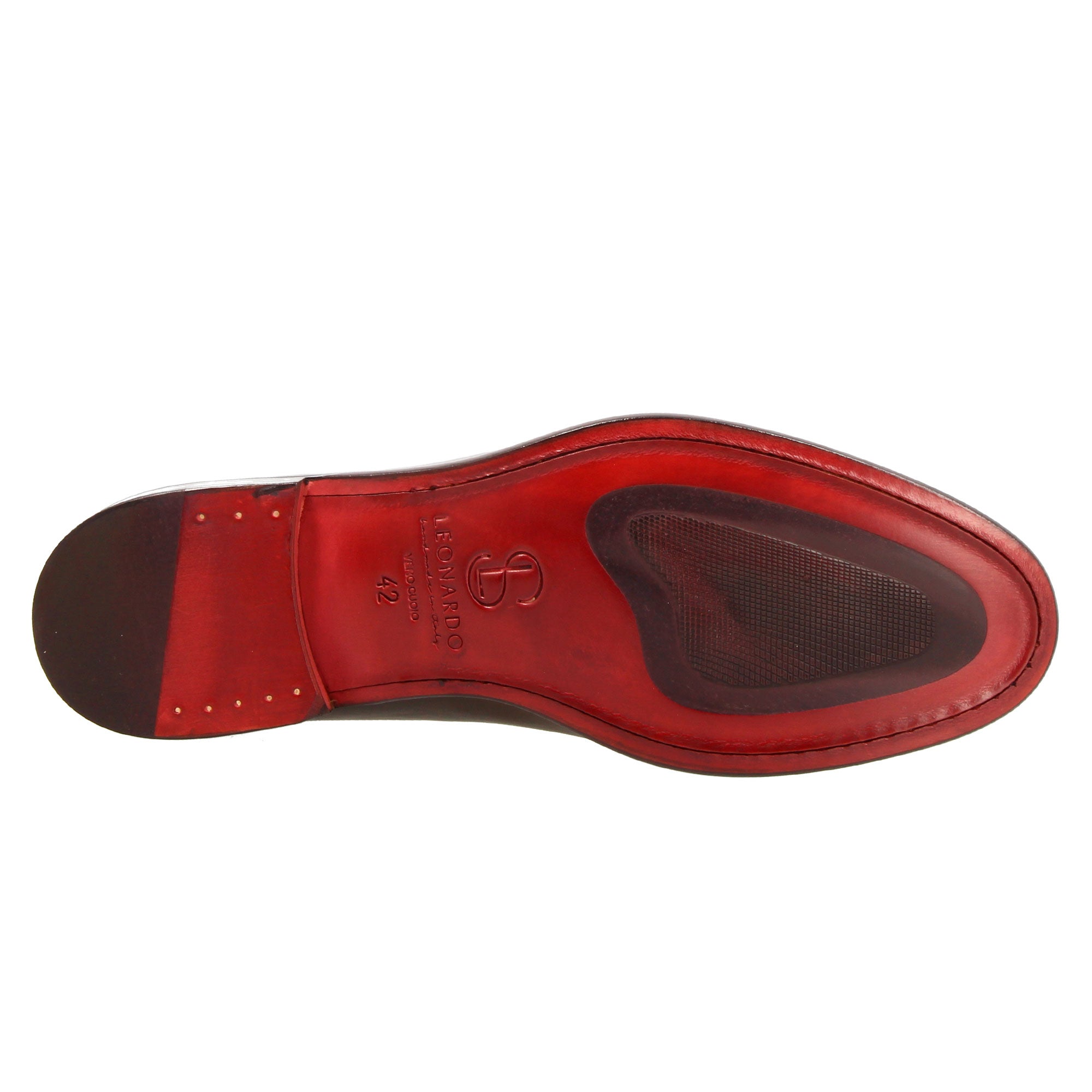 Leonardo Shoes Francesine derby marrone scuro pelle liscia