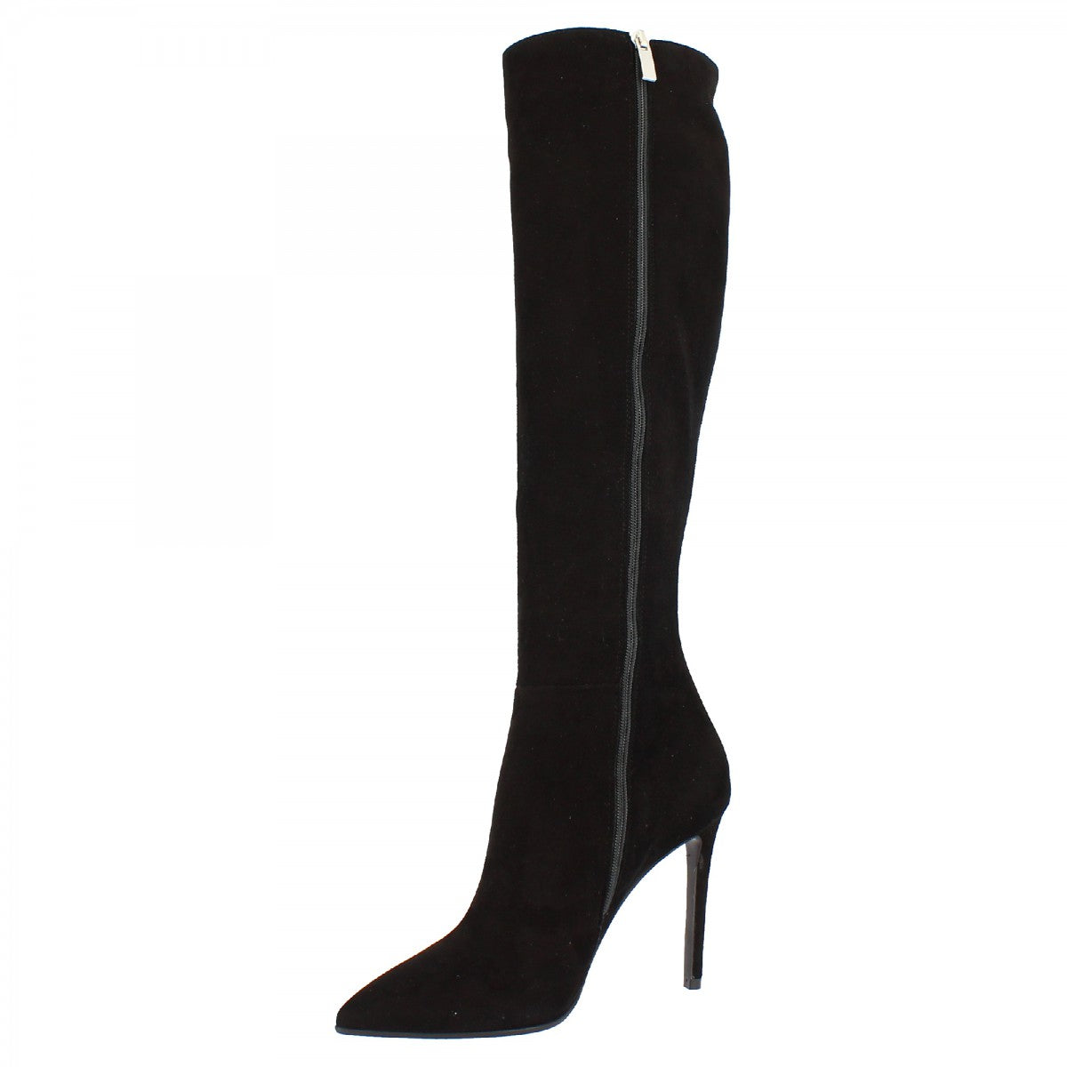 Leonardo Shoes Stivali donna camoscio nero tacco spillo 12 cm