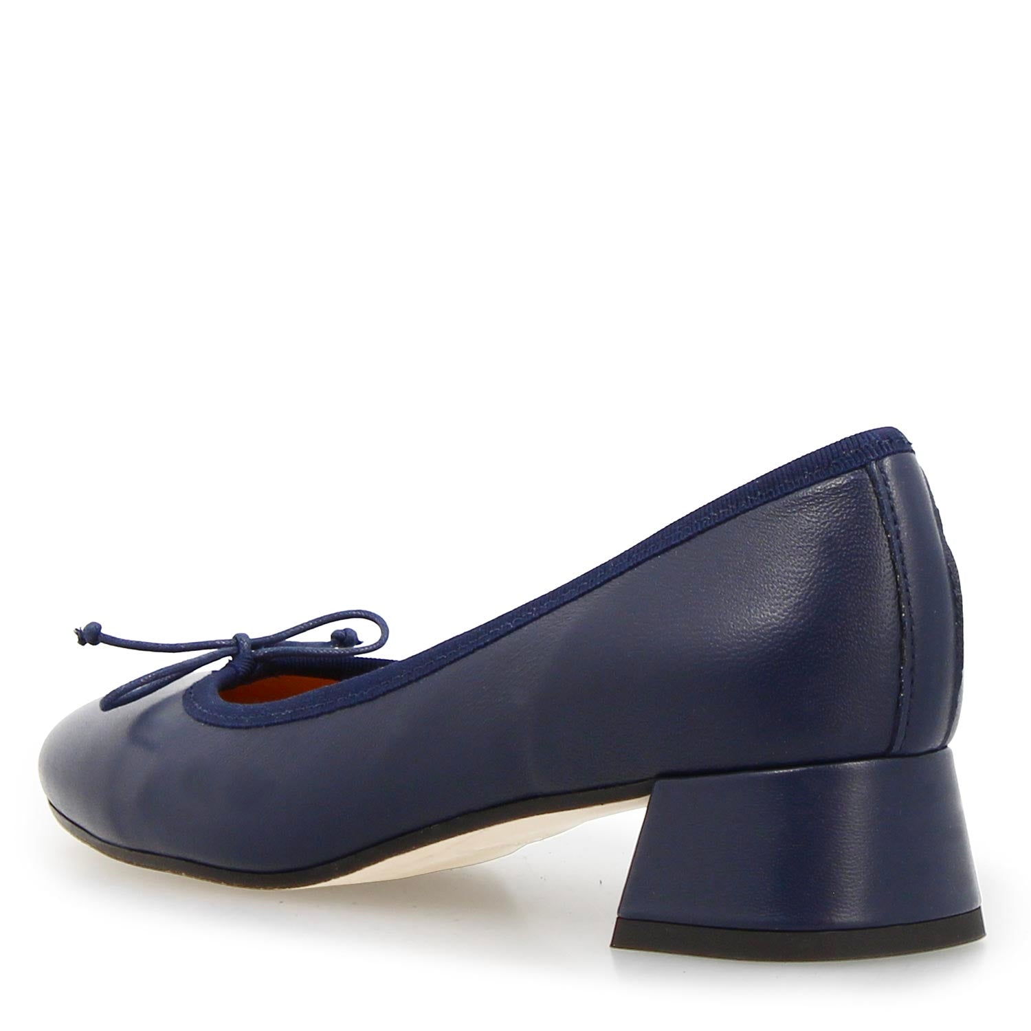 Leonardo Shoes Flaminia F Blu ballerine pelle tacco 4 cm