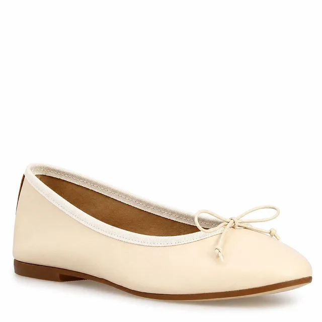 Leonardo Shoes Fiocco ballerine donna pelle beige tacco basso