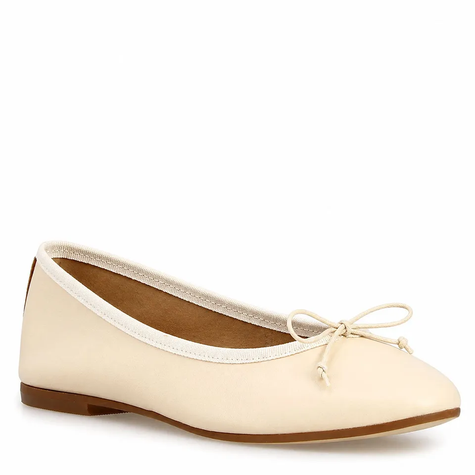 Leonardo Shoes Fiocco ballerine donna pelle beige tacco basso