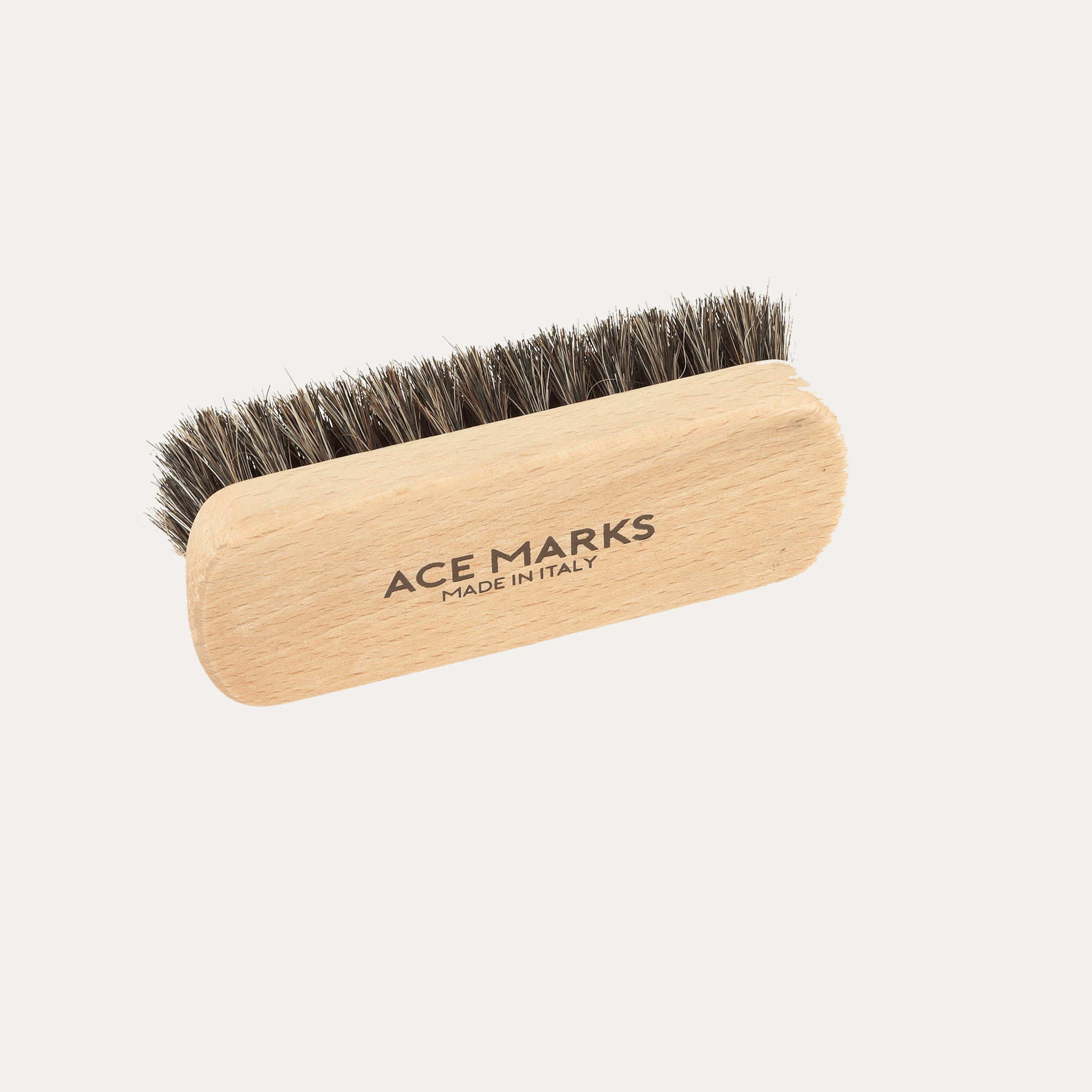 Ace Marks spazzola scarpe crine cavallo setole scure viaggio