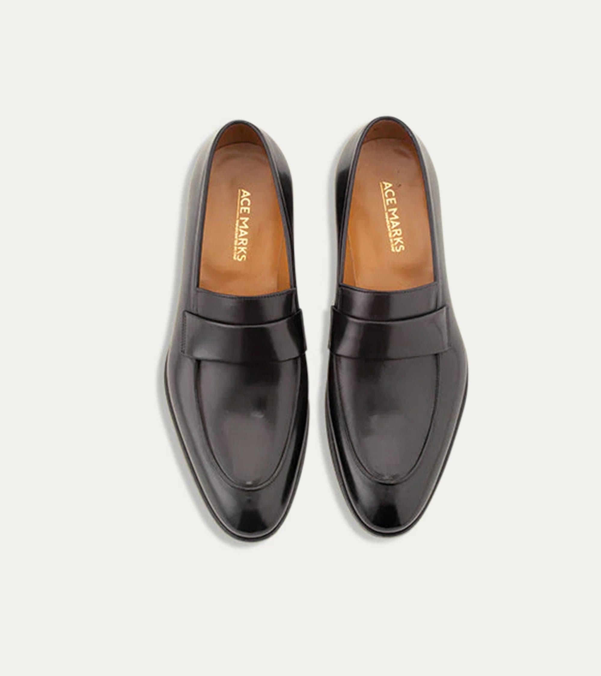Ace Marks Jack mocassini loafer uomo pelle nero