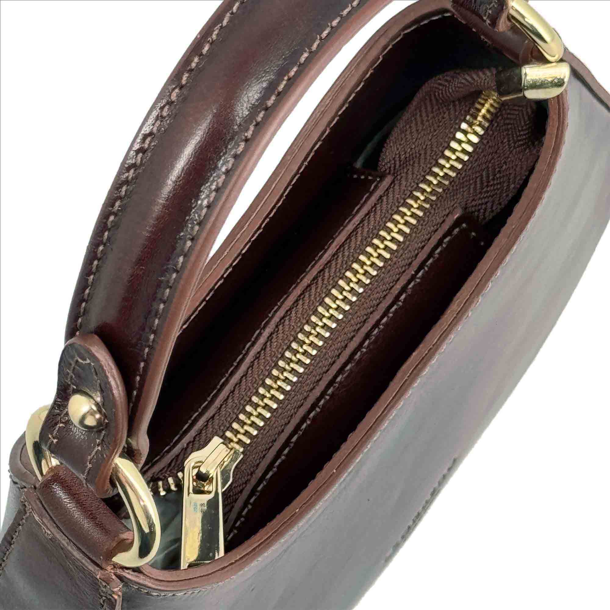 Leonardo Shoes Isotta S Mini Borsa Marrone Scuro