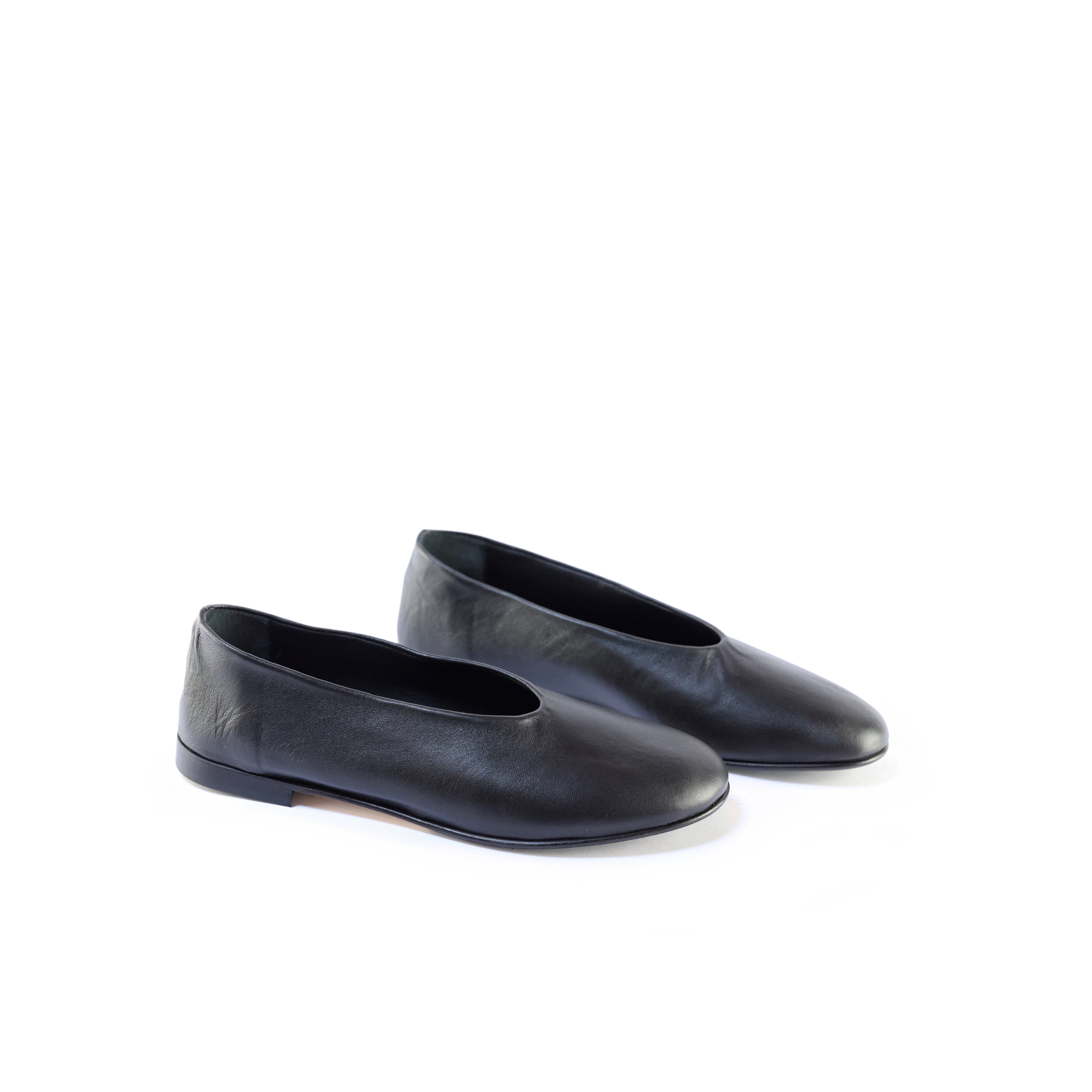 Ton Goût Lau ballerine pelle nera tacco basso