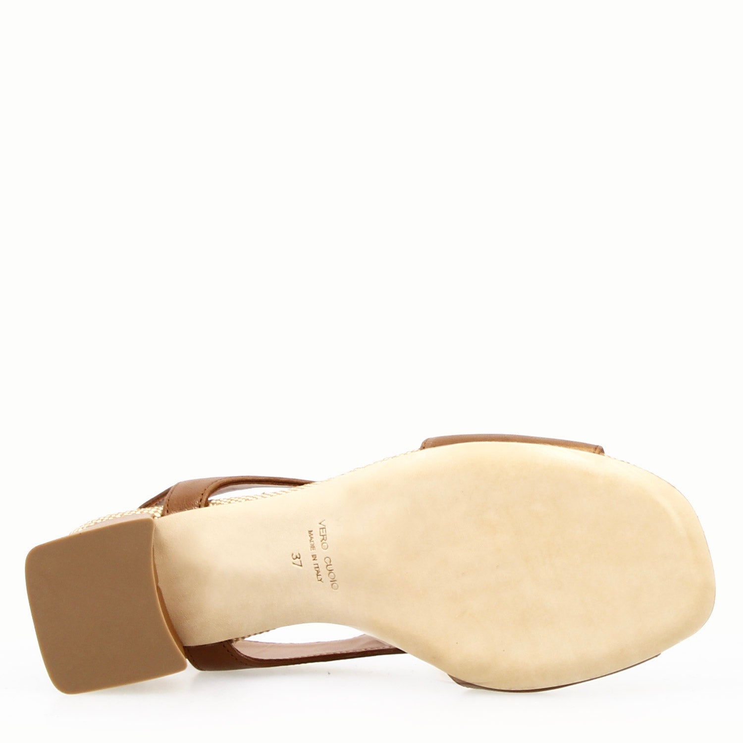 Leonardo Shoes Flavia sandalo donna pelle marrone tacco 7 cm