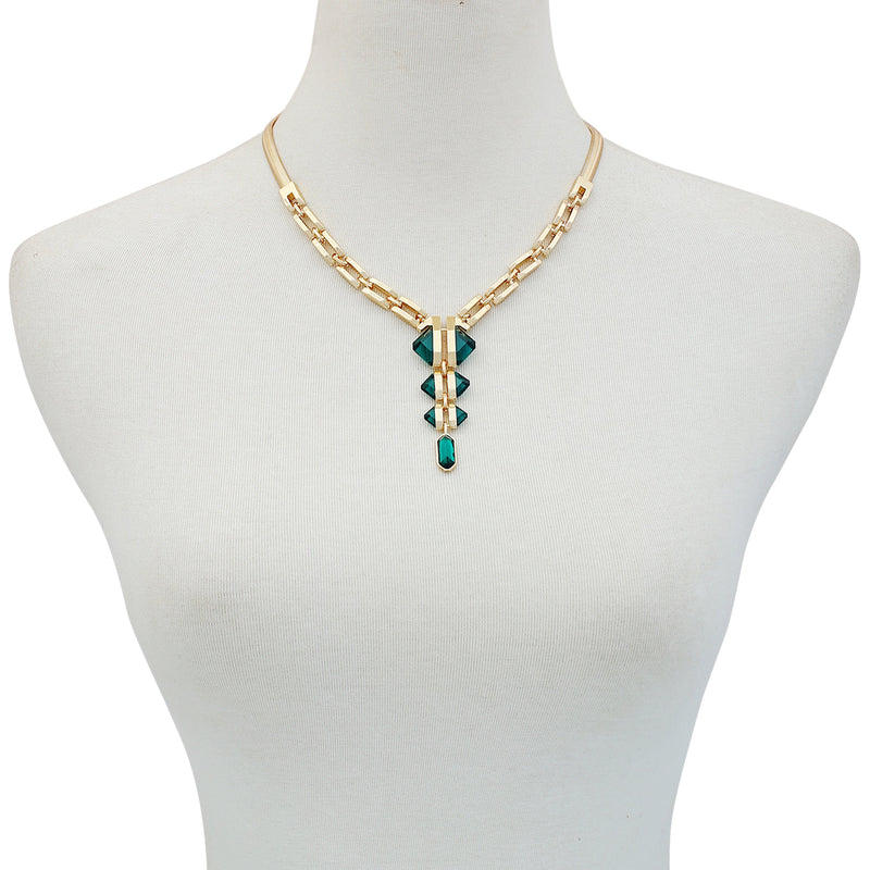 Vince Camuto collana pendente goccia zirconi blu oro
